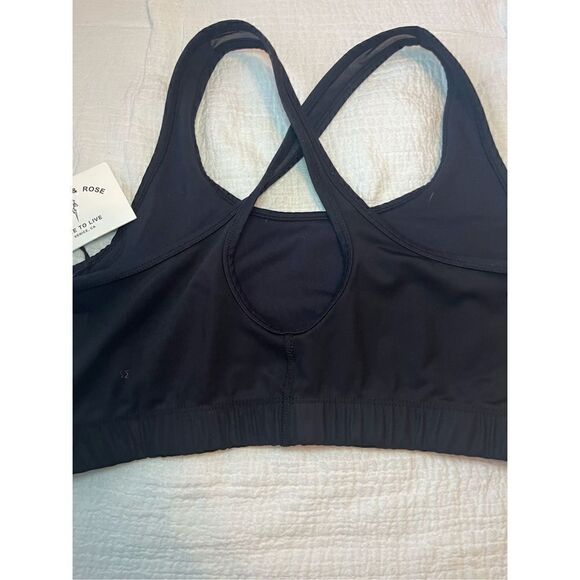 New Electric & Rose Criss Cross Mesh Sports Bra Top - Picture 2 of 5